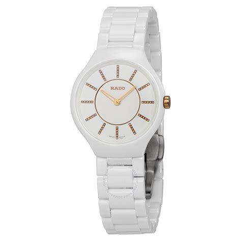 rado white ceramic ladies watch